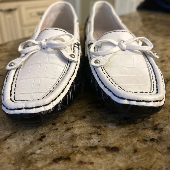 Marc Joseph Black and White Leather Loafers - Picture 10 of 16